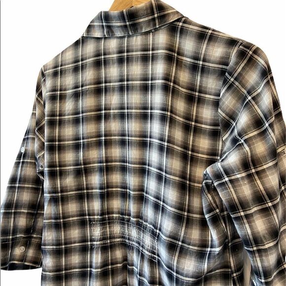 PINK ROSE Black,Grey&White Plaid Graphic Button Up - Picture 5 of 8